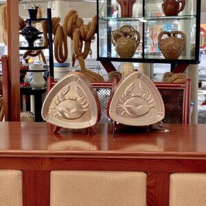 Vintage West Bend Crab Molds-Pink Colored Aluminum Decor/Jello/Salads Set of 2